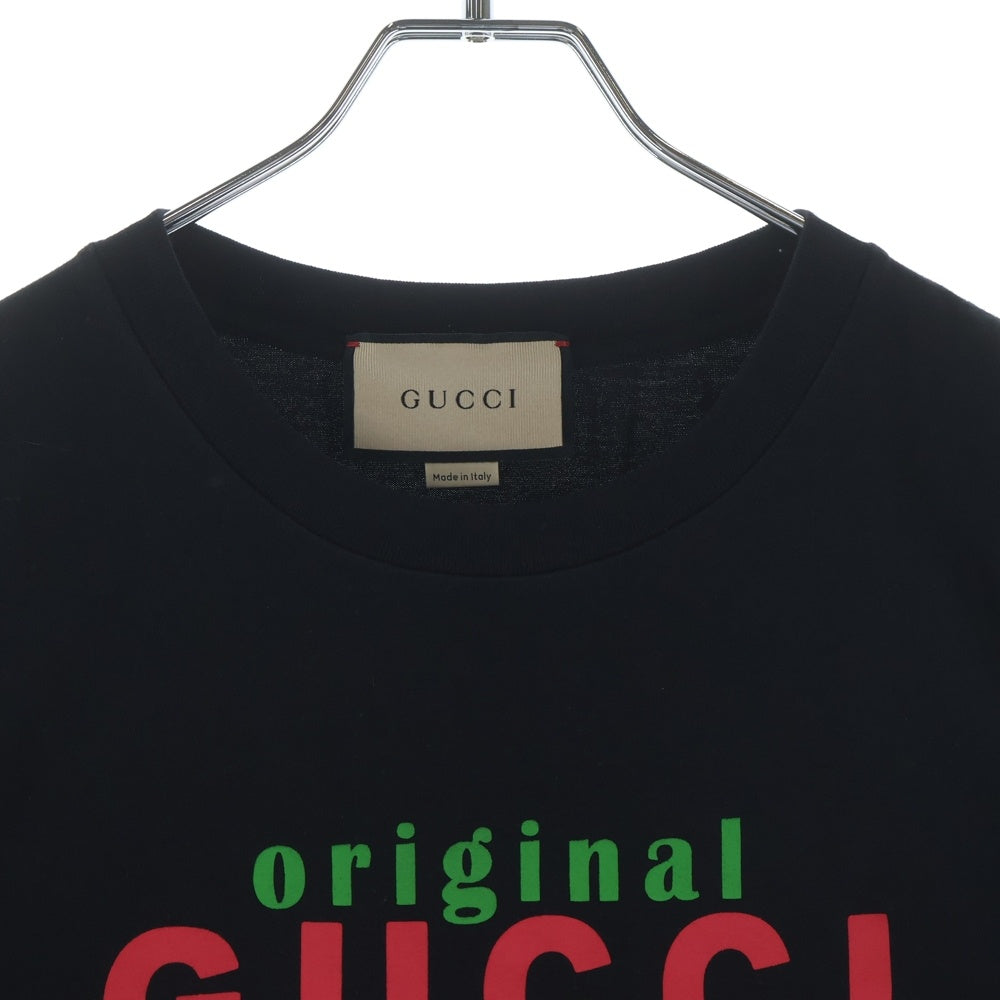GUCCI(グッチ) 20SS ORIGINAL PRINT OVERSIZED TEE オリジナルロゴプリント半袖Tシャツ カットソー ブラック