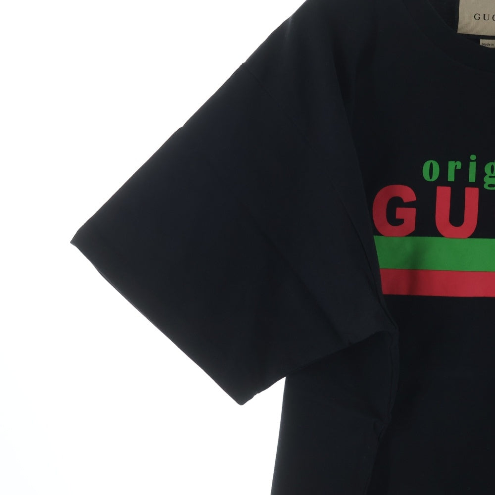GUCCI(グッチ) 20SS ORIGINAL PRINT OVERSIZED TEE オリジナルロゴプリント半袖Tシャツ カットソー ブラック