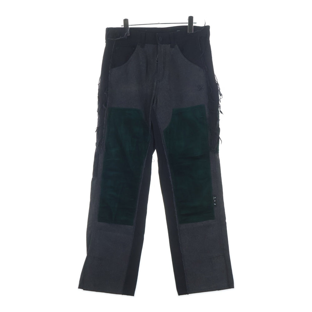 OFF-WHITE(オフホワイト) Denim Program OMYA083E20DEN001 再構築 ダブルニー デニムパンツ ブラック