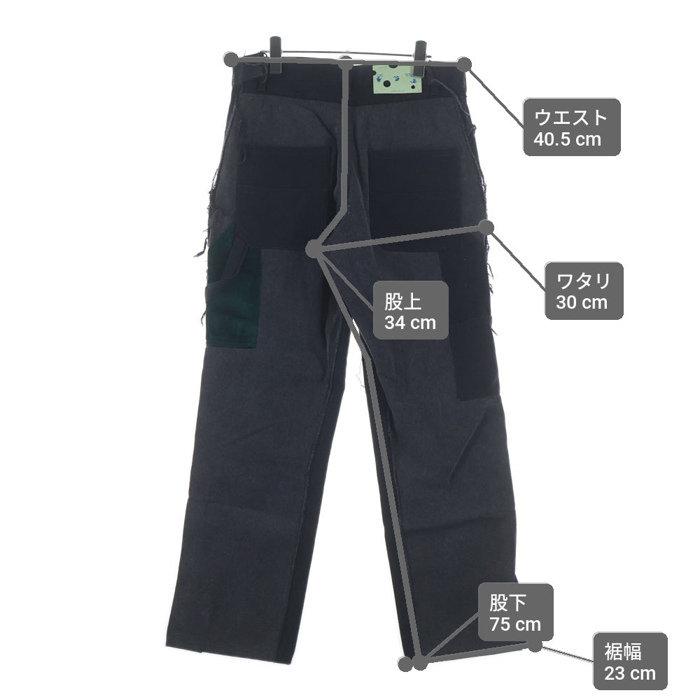 OFF-WHITE(オフホワイト) Denim Program OMYA083E20DEN001 再構築 ダブルニー デニムパンツ ブラック