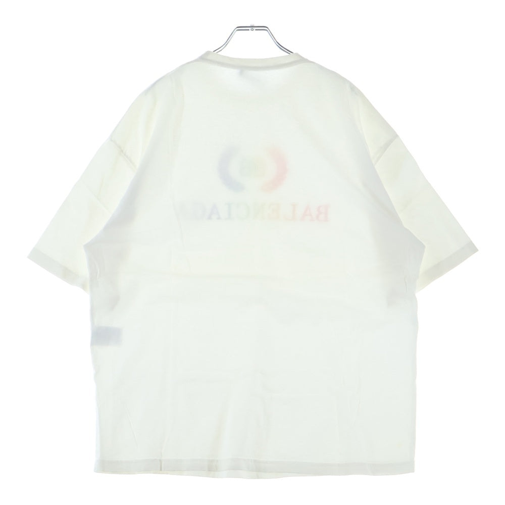 BALENCIAGA(バレンシアガ) 19SS BBレインボーロゴ刺繍Tシャツ カットソー ホワイト 570805 TEV53