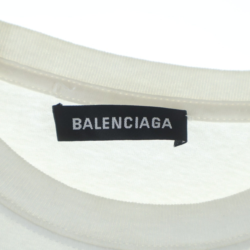 BALENCIAGA(バレンシアガ) 19SS BBレインボーロゴ刺繍Tシャツ カットソー ホワイト 570805 TEV53