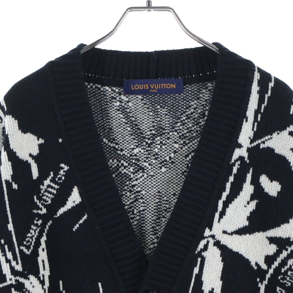 LOUIS VUITTON(ルイヴィトン) 23SS シスルウールジャガードカーディガン ブラック RM231 H56 HON98W