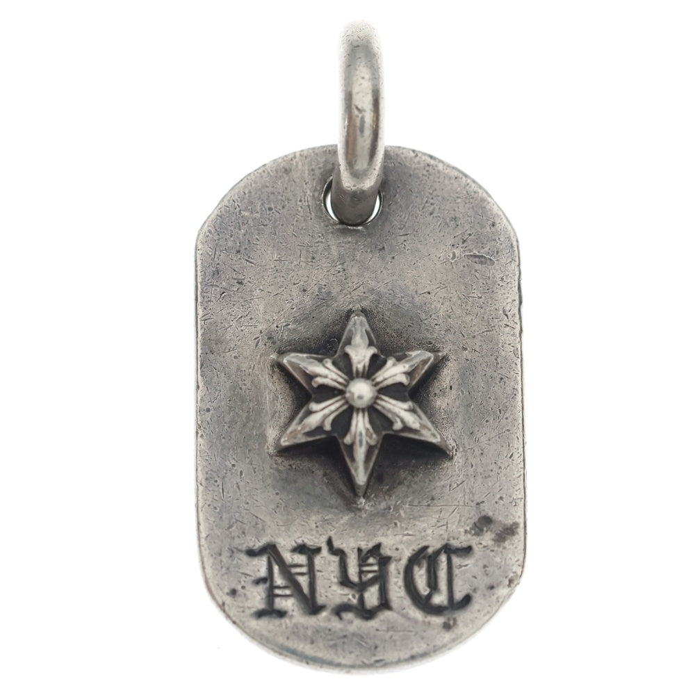 CHROME HEARTS(クロムハーツ) RAISED DOGTAG レイズドドッグタグ NYC限定スターチャームシルバーネックレストップ