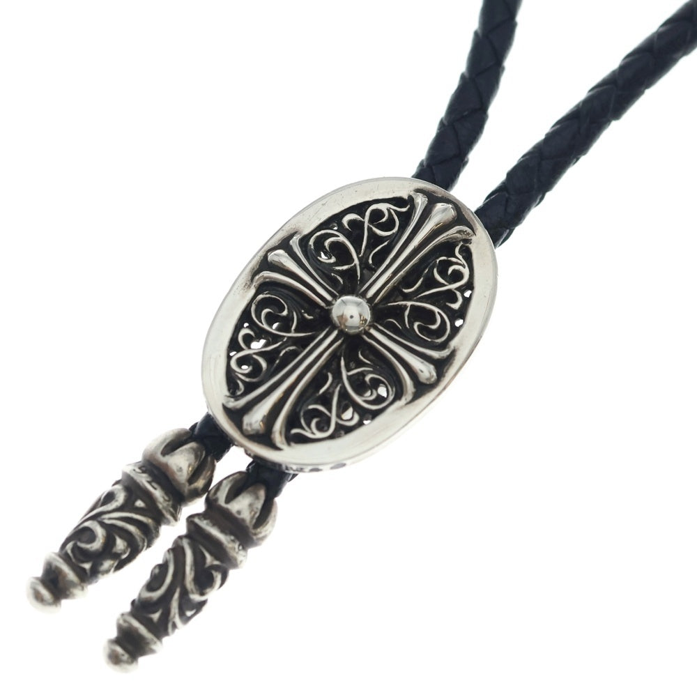 CHROME HEARTS(クロムハーツ) BOLOTIE OVALTINY タイニークラシックオーバルクロス ループタイ シルバー/ブラック BCA209