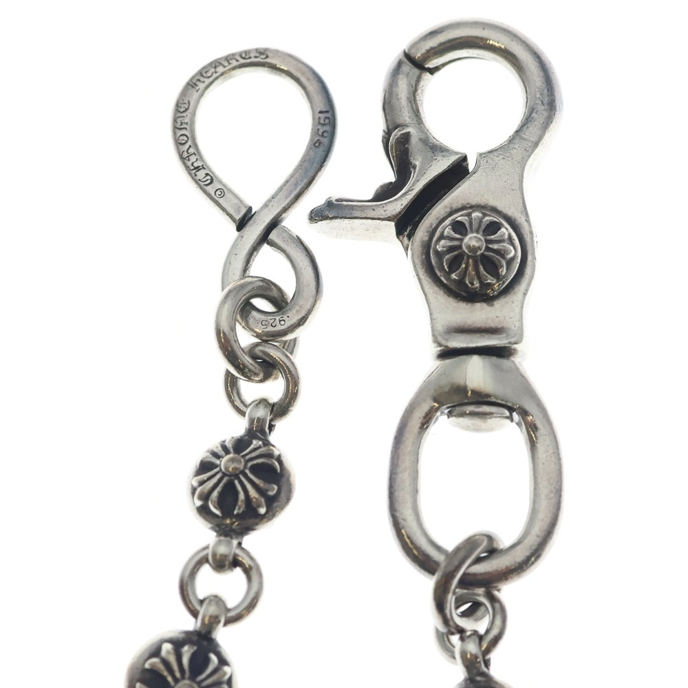 CHROME HEARTS(クロムハーツ) 2BALL LONG-S/1クリップロング#2クロスボール ウォレットチェーン シルバー BCA386