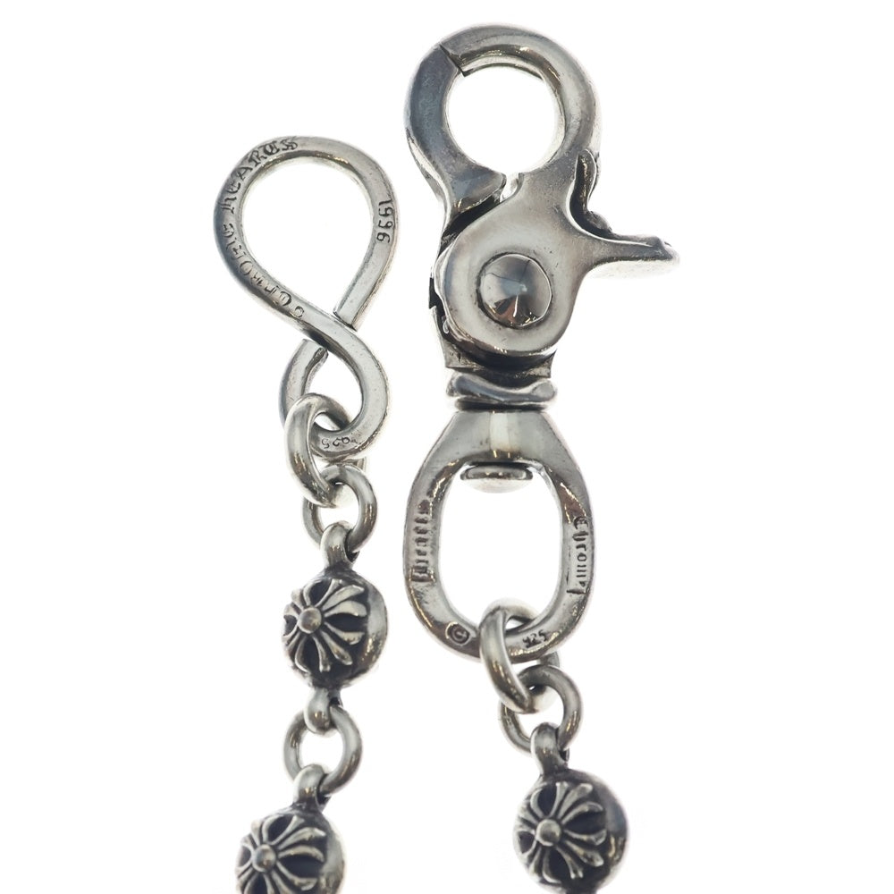 CHROME HEARTS(クロムハーツ) 2BALL LONG-S/1クリップロング#2クロスボール ウォレットチェーン シルバー BCA386