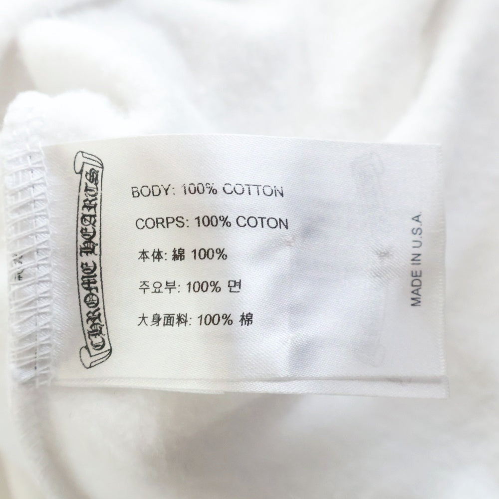 CHROME HEARTS(クロムハーツ) SWTSHRT HD ZIP 袖ロゴプリントジップアップパーカー ホワイト