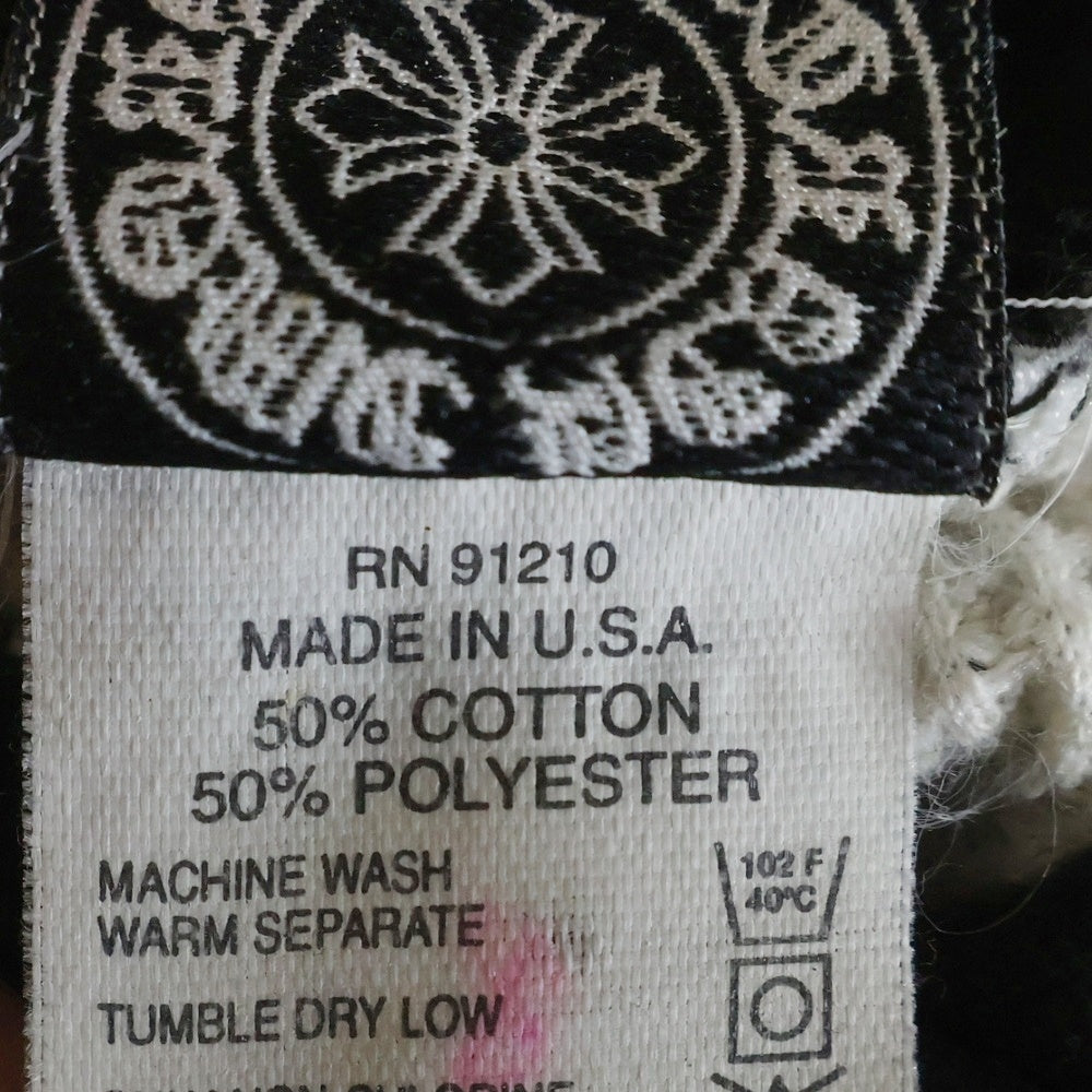 CHROME HEARTS(クロムハーツ) OLD THRML HD PLVR 裏地サーマル 袖フローラルプリントバックホースシューパーカー ブラック