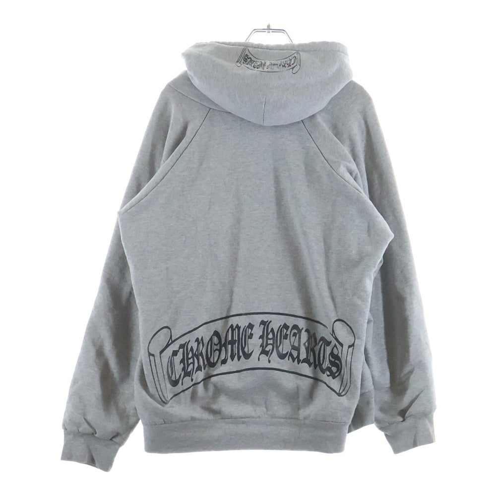 CHROME HEARTS(クロムハーツ) OLD THRML SCROLL LABEL PLVR オールドモデル バッグスクロールラベルプリント プルオーバー パーカー グレー