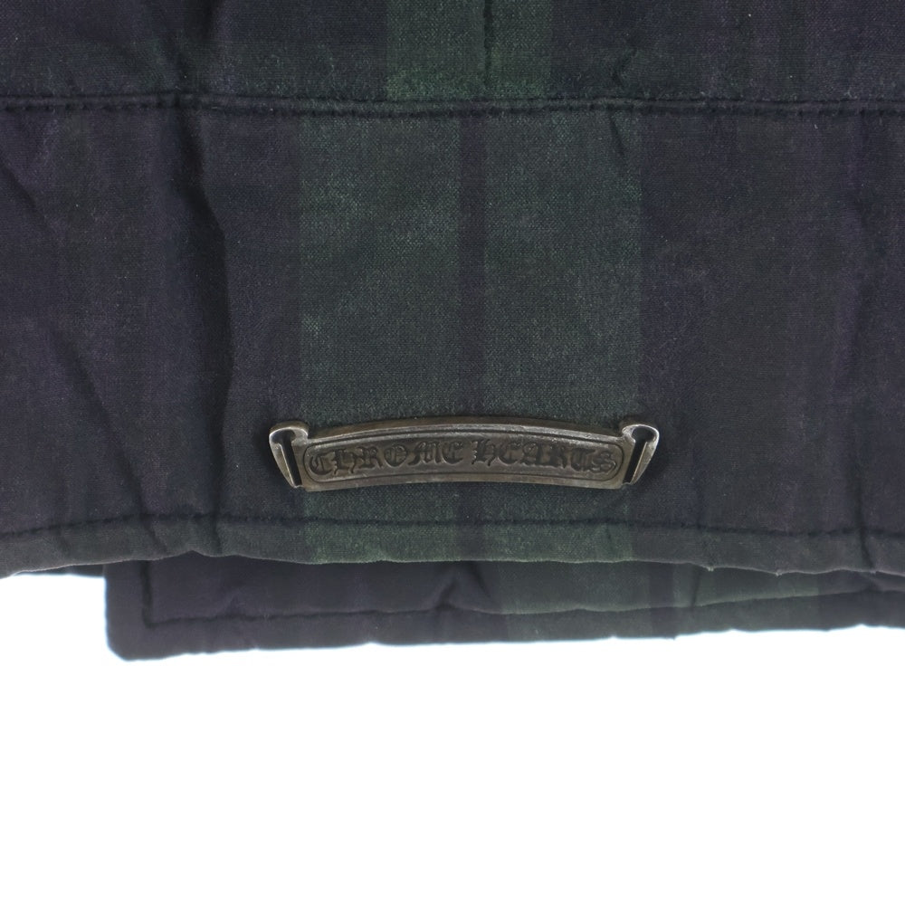 CHROME HEARTS(クロムハーツ) 裏地キルティングオイルドコットンチェックPコート グリーン