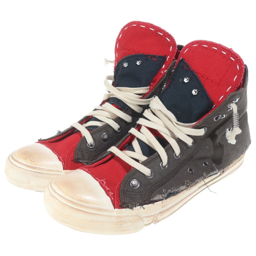 Maison Margiela(メゾンマルジェラ) Loved to Death Sneakers S39WS0129P7454 HB129 ヴィンテージ加工 ハイカットスニーカー シューズ ブラウン