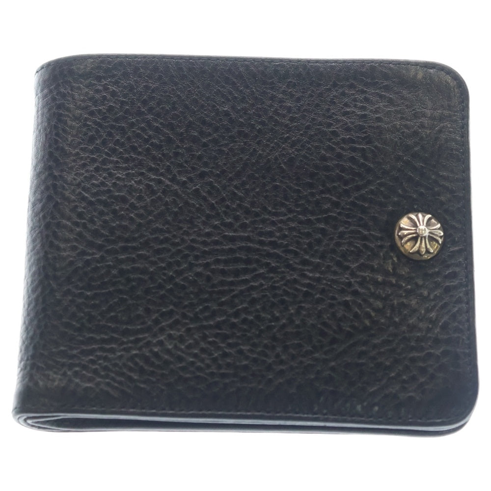 CHROME HEARTS(クロムハーツ) 1SNAP 1スナップ クロスボタンレザーウォレット財布 ブラック