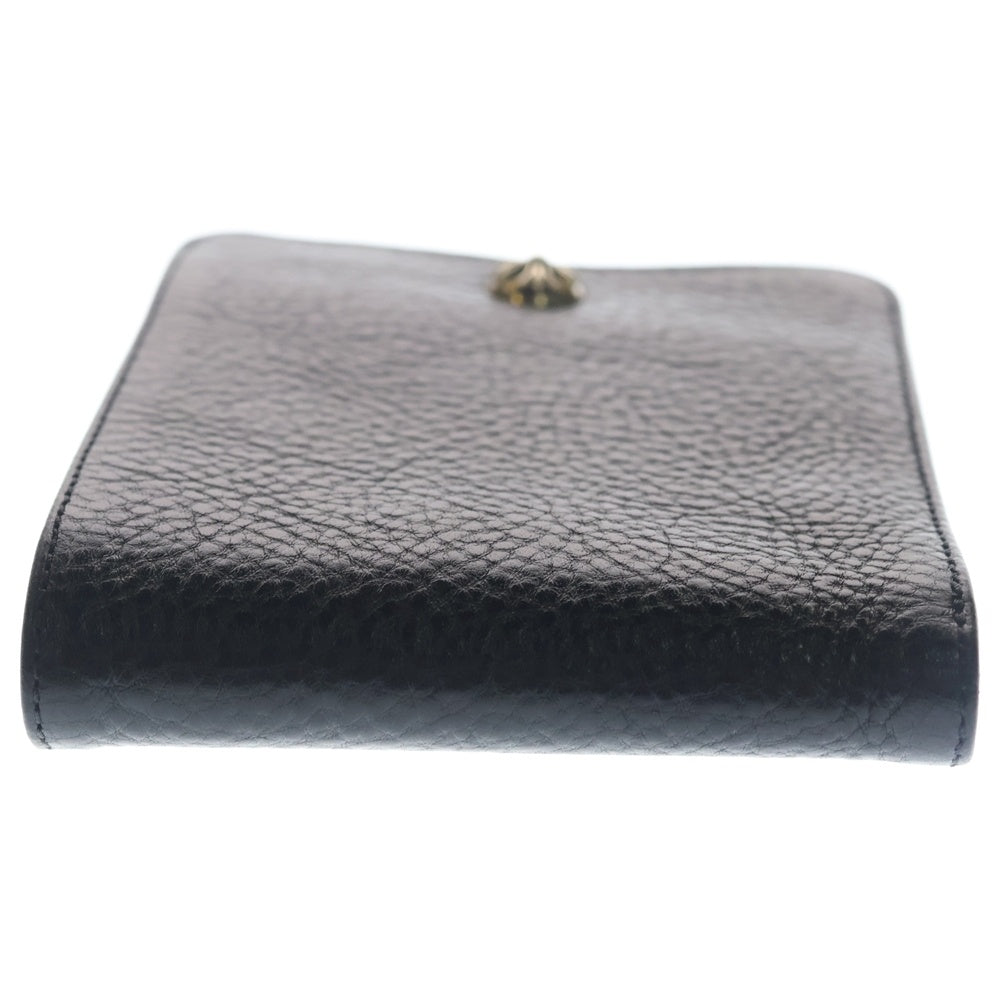 CHROME HEARTS(クロムハーツ) 1SNAP 1スナップ クロスボタンレザーウォレット財布 ブラック