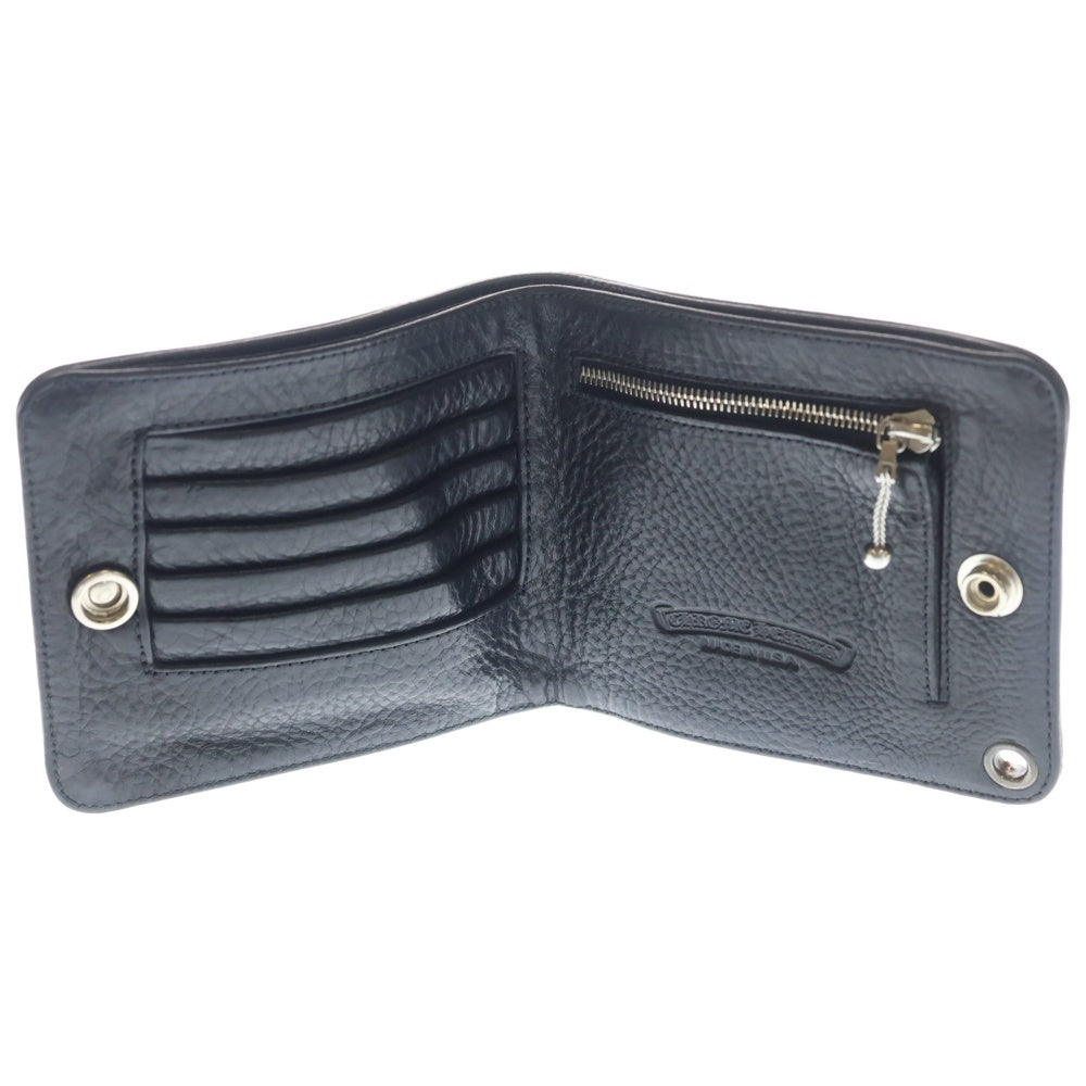 CHROME HEARTS(クロムハーツ) 1SNAP 1スナップ クロスボタンレザーウォレット財布 ブラック