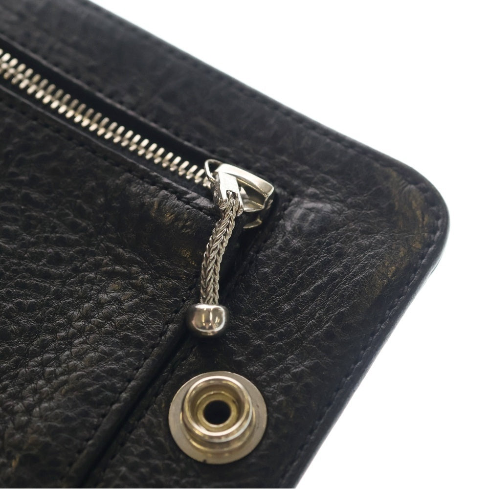 CHROME HEARTS(クロムハーツ) 1SNAP 1スナップ クロスボタンレザーウォレット財布 ブラック