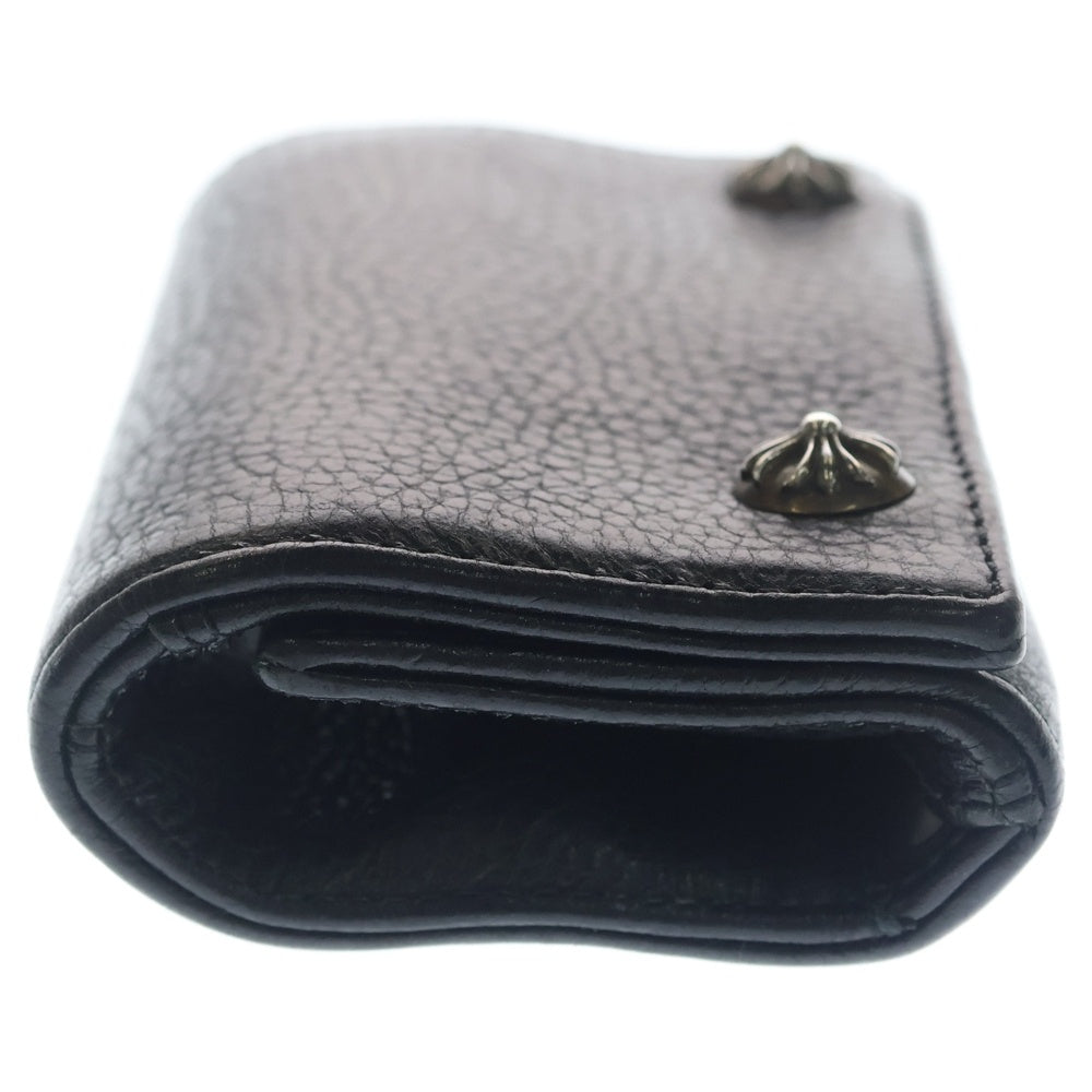 CHROME HEARTS(クロムハーツ) 3FOLD 3フォールド クロスボタンレザーウォレット財布 ブラック
