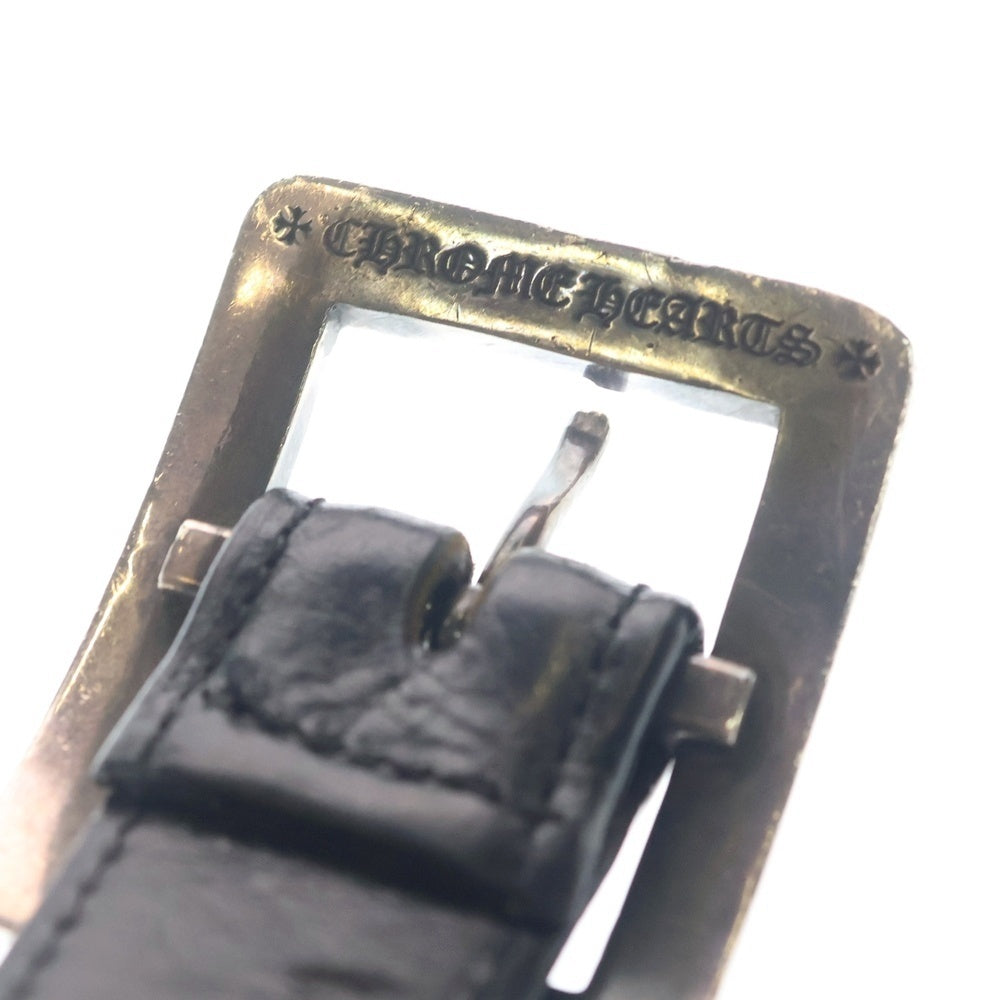 CHROME HEARTS(クロムハーツ) BLT CRSSTL OTJ クロステイルOTJバックル レザーベルト シルバー ブラック