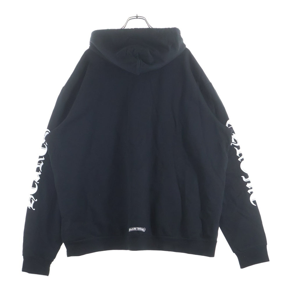 CHROME HEARTS(クロムハーツ) SWTSHRT PLVR 袖ロゴプリントダガージップアップパーカー ブラック