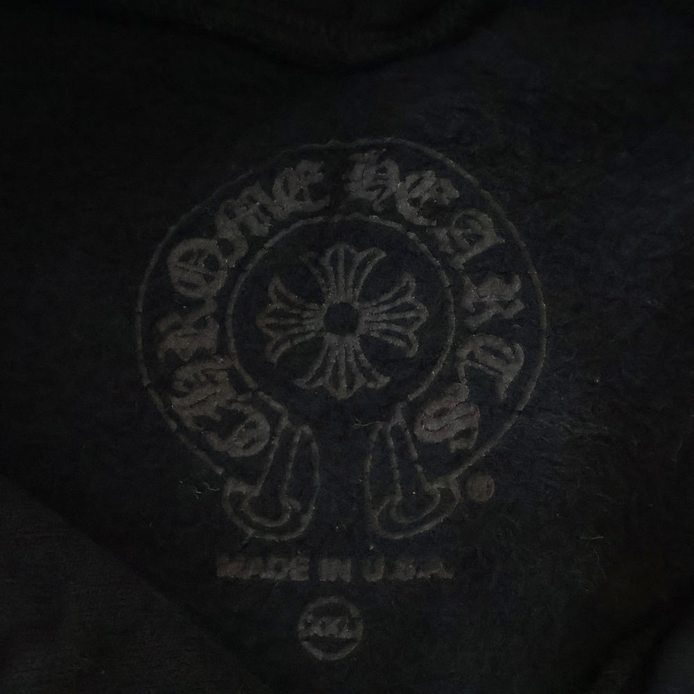 CHROME HEARTS(クロムハーツ) SWTSHRT PLVR 袖ロゴプリントダガージップアップパーカー ブラック
