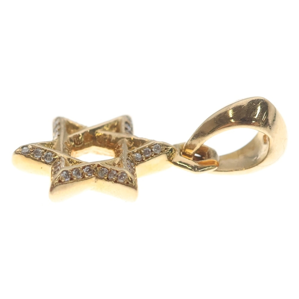 CHROME HEARTS(クロムハーツ) 22K STAR OF DAVID CHARM P D スターオブダビデチャーム PAVEダイヤ ゴールドネックレストップ
