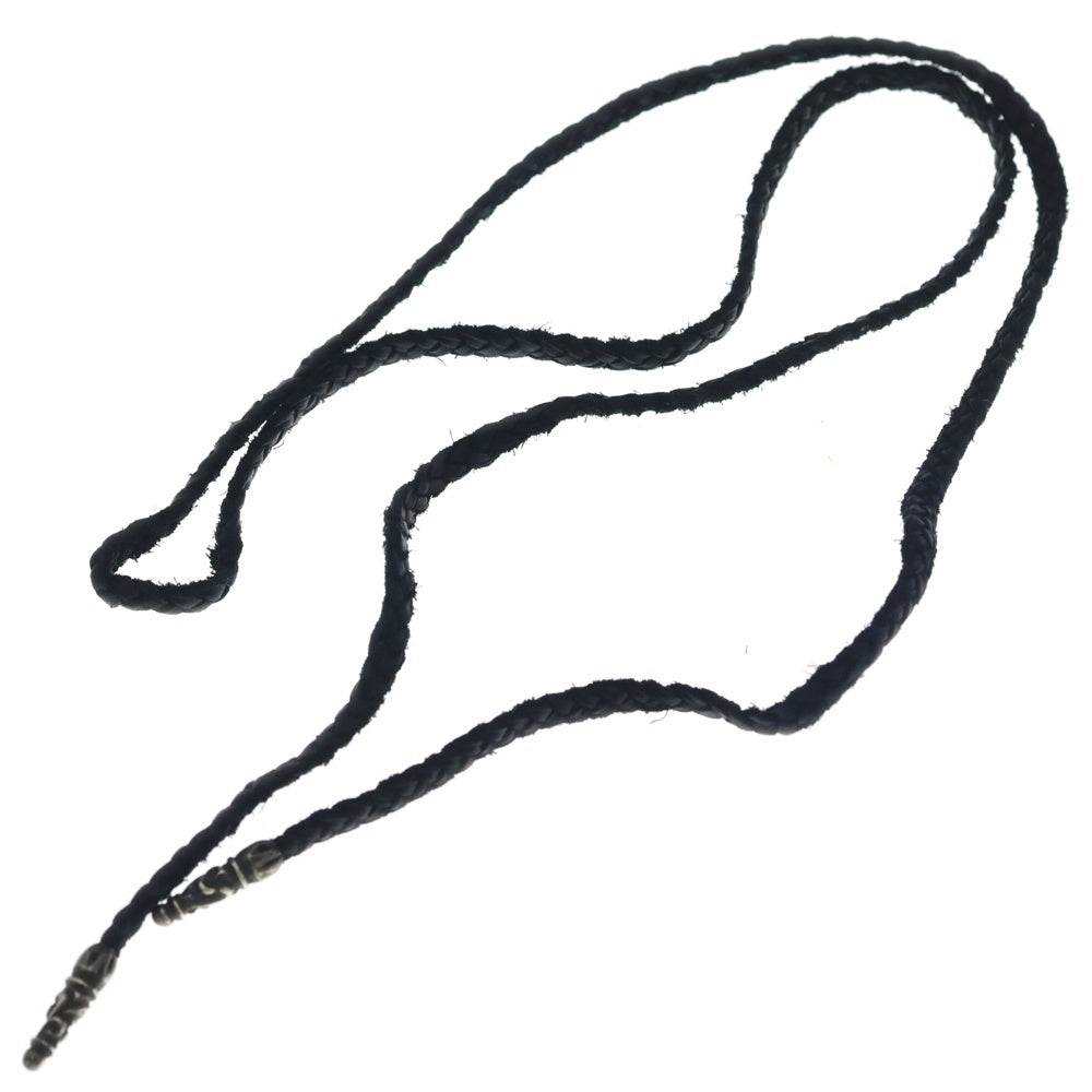 CHROME HEARTS(クロムハーツ) LEATHER BRAID SCROLL ネックレス レザーブレイドネックレス ブラック/シルバー BCA377