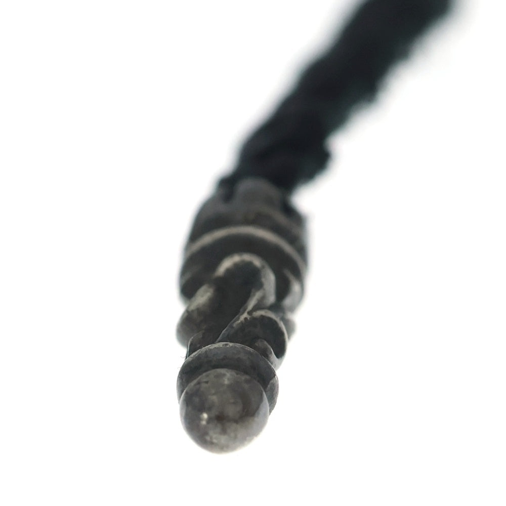 CHROME HEARTS(クロムハーツ) LEATHER BRAID SCROLL ネックレス レザーブレイドネックレス ブラック/シルバー BCA377