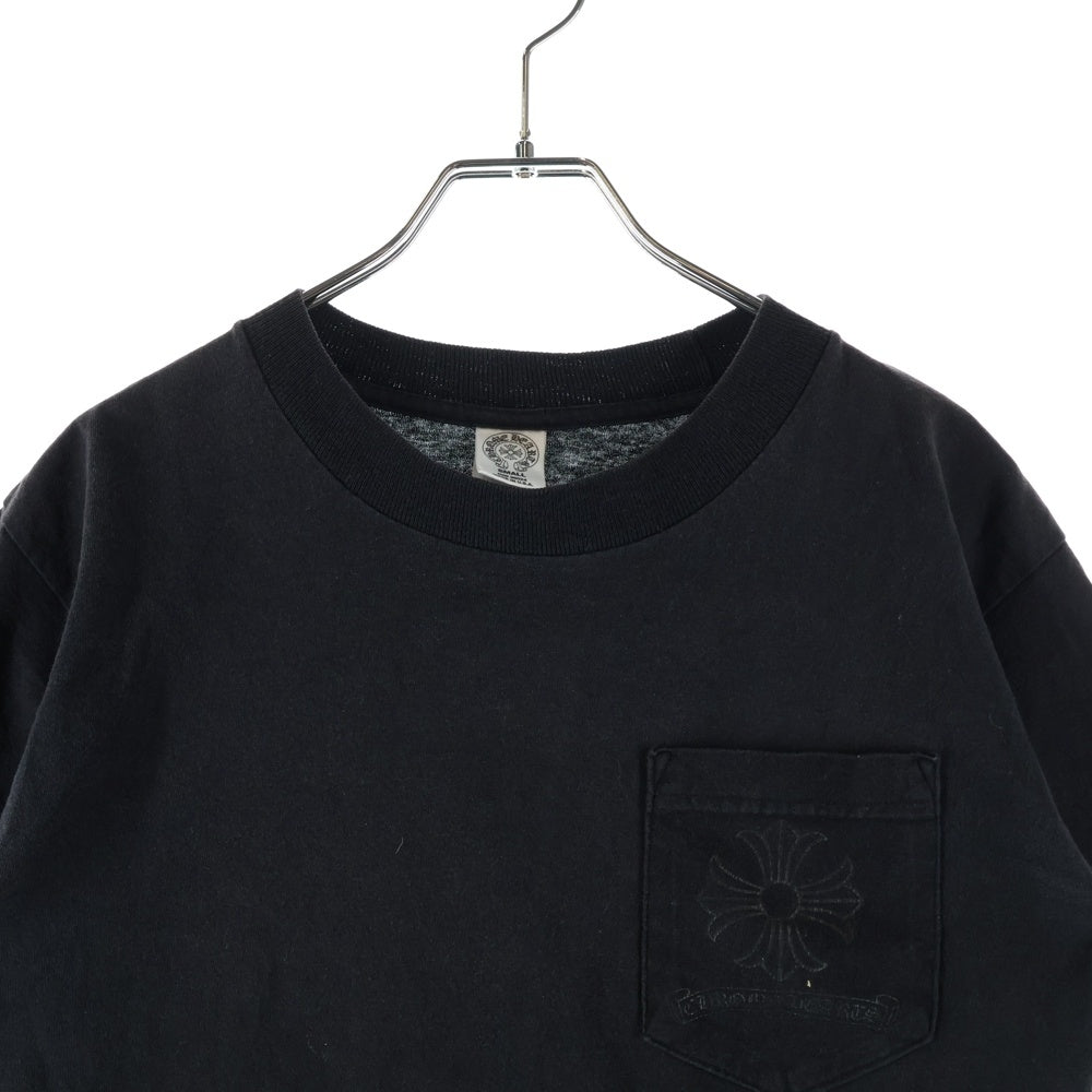 CHROME HEARTS(クロムハーツ) OLD MADE IN HOLLYWOOD CHプラスロゴ ポケット半袖Tシャツ ブラック