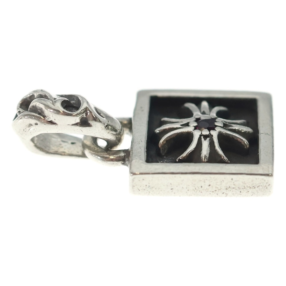 CHROME HEARTS(クロムハーツ) FRAMED CH PLUS 1RBY フレームドCHプラス 1ルビー ネックレストップ シルバー