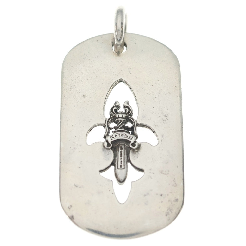 CHROME HEARTS(クロムハーツ) D TAG LRG ラージドッグタグ フレアダガー ネックレストップ シルバー