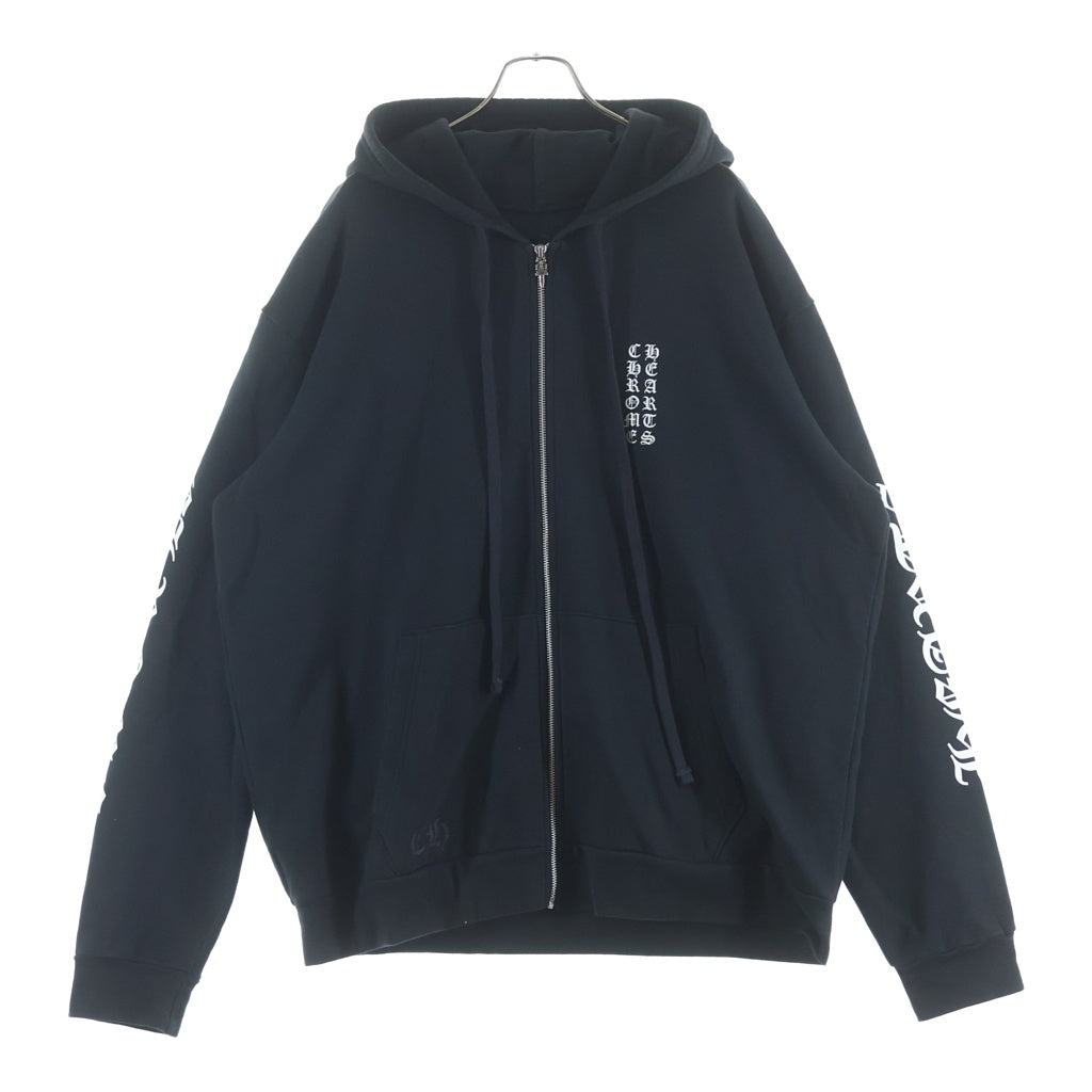 CHROME HEARTS(クロムハーツ) SWTSHRT HD ZIP アームロゴ ジップアップ スウェットパーカー フーディ ブラック