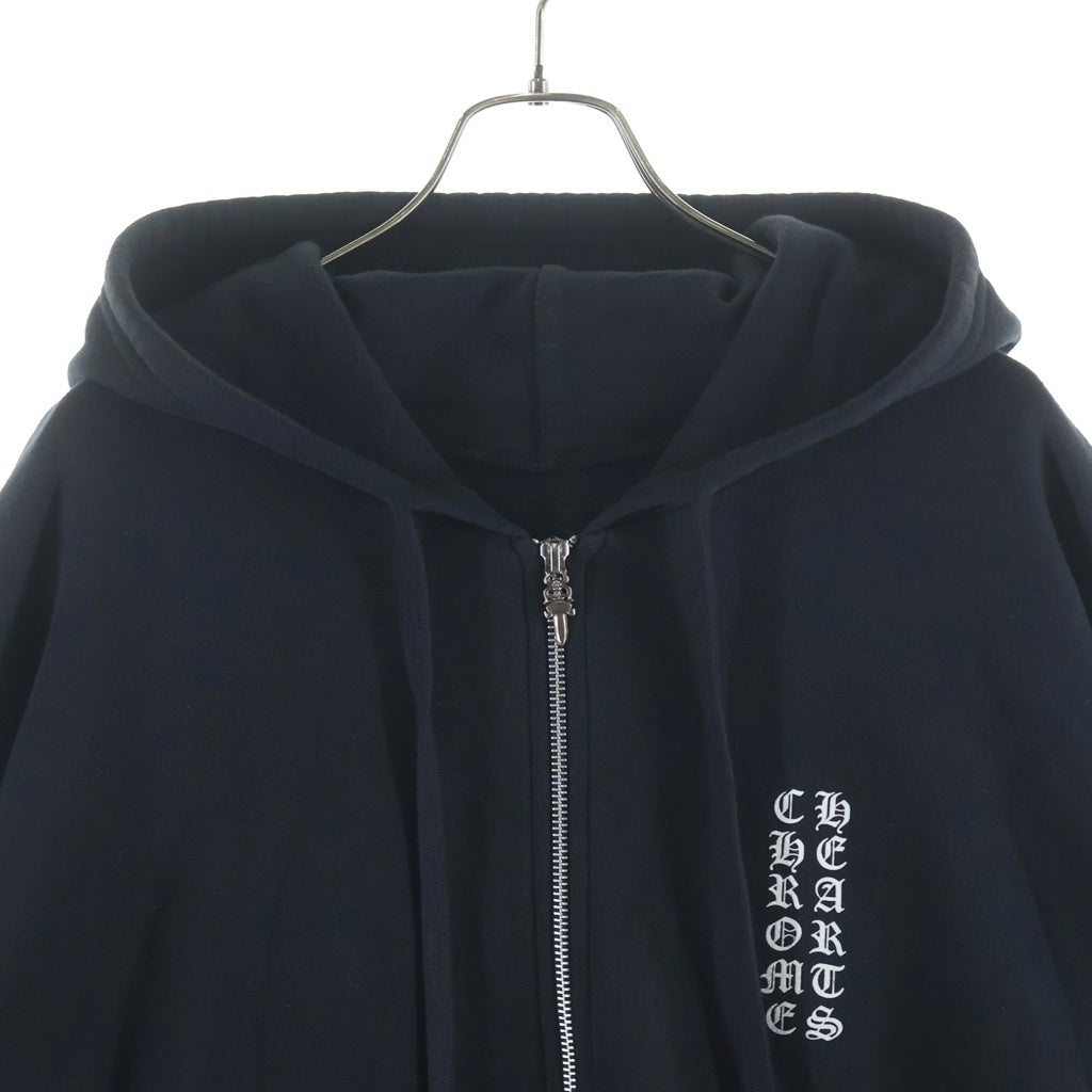 CHROME HEARTS(クロムハーツ) SWTSHRT HD ZIP アームロゴ ジップアップ スウェットパーカー フーディ ブラック
