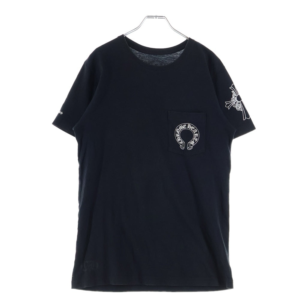 CHROME HEARTS(クロムハーツ) バック3モチーフ ホースシュー 半袖Tシャツ カットソー ブラック
