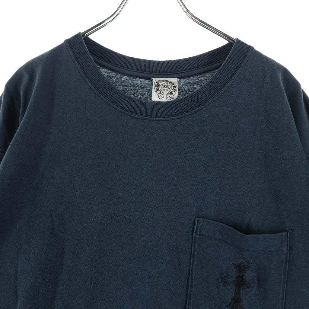 CHROME HEARTS(クロムハーツ) OLD ダブルCHクロス刺繍 半袖ポケットTシャツ カットソー ネイビー