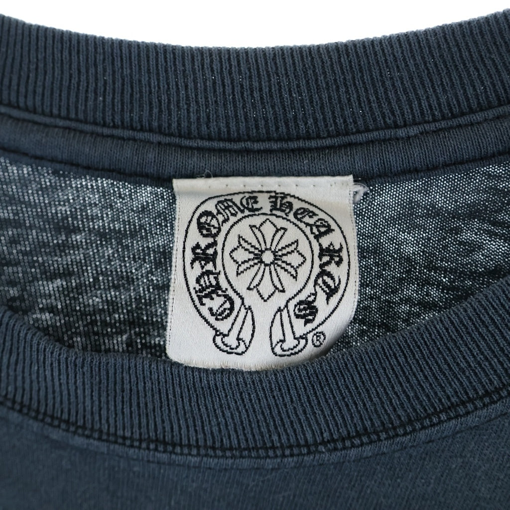 CHROME HEARTS(クロムハーツ) OLD ダブルCHクロス刺繍 半袖ポケットTシャツ カットソー ネイビー