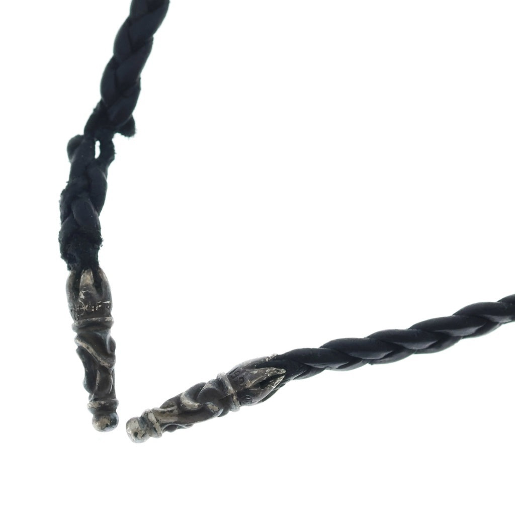 CHROME HEARTS(クロムハーツ) LEATHER BRAID スクロールレザーブレード シルバーネックレス