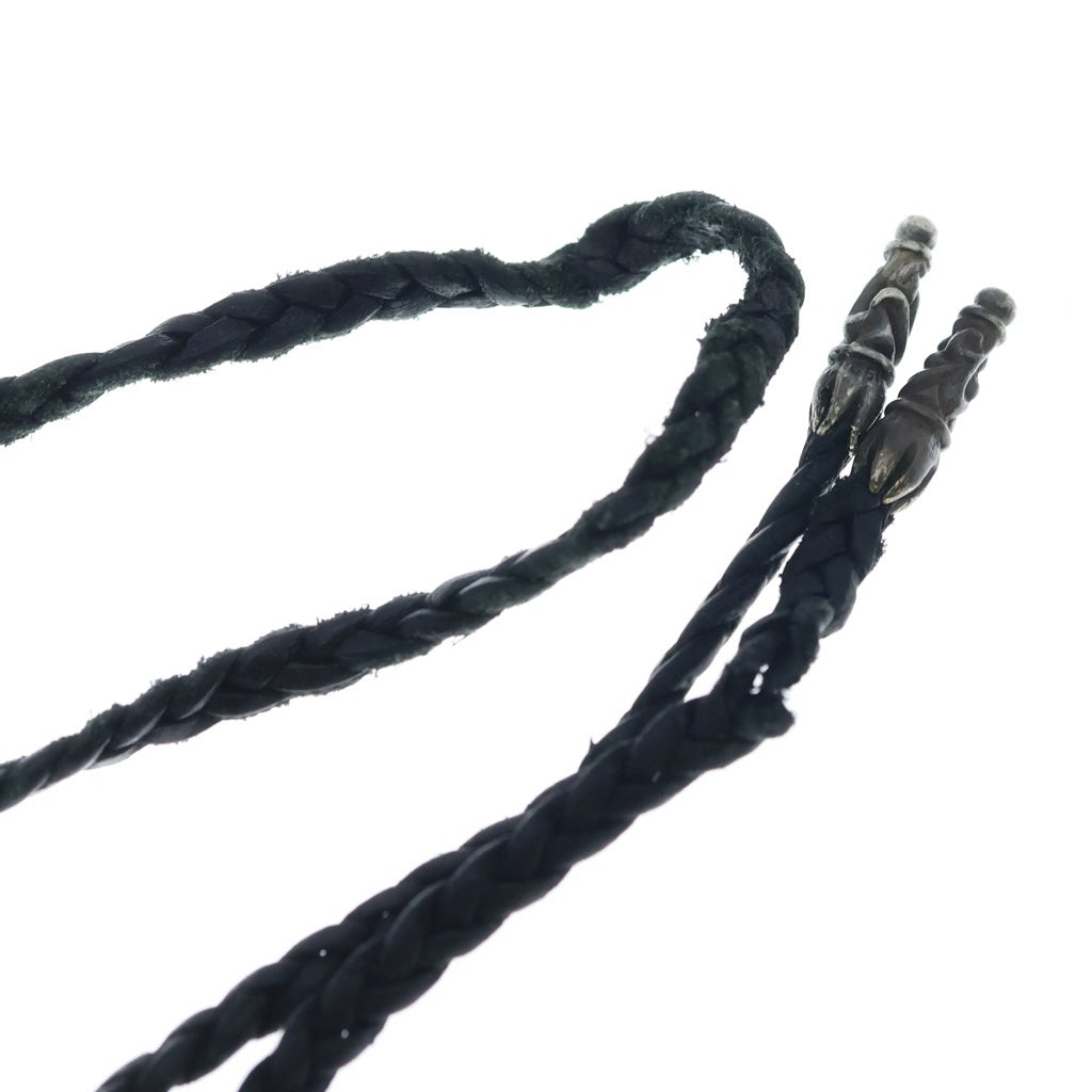 CHROME HEARTS(クロムハーツ) LEATHER BRAID スクロールレザーブレード シルバーネックレス