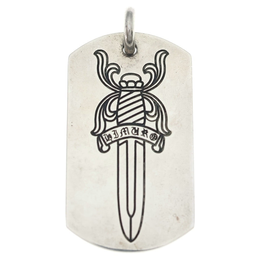 CHROME HEARTS(クロムハーツ) 氷室京介 ラージドッグタグ ダガーシルバーネックレストップ