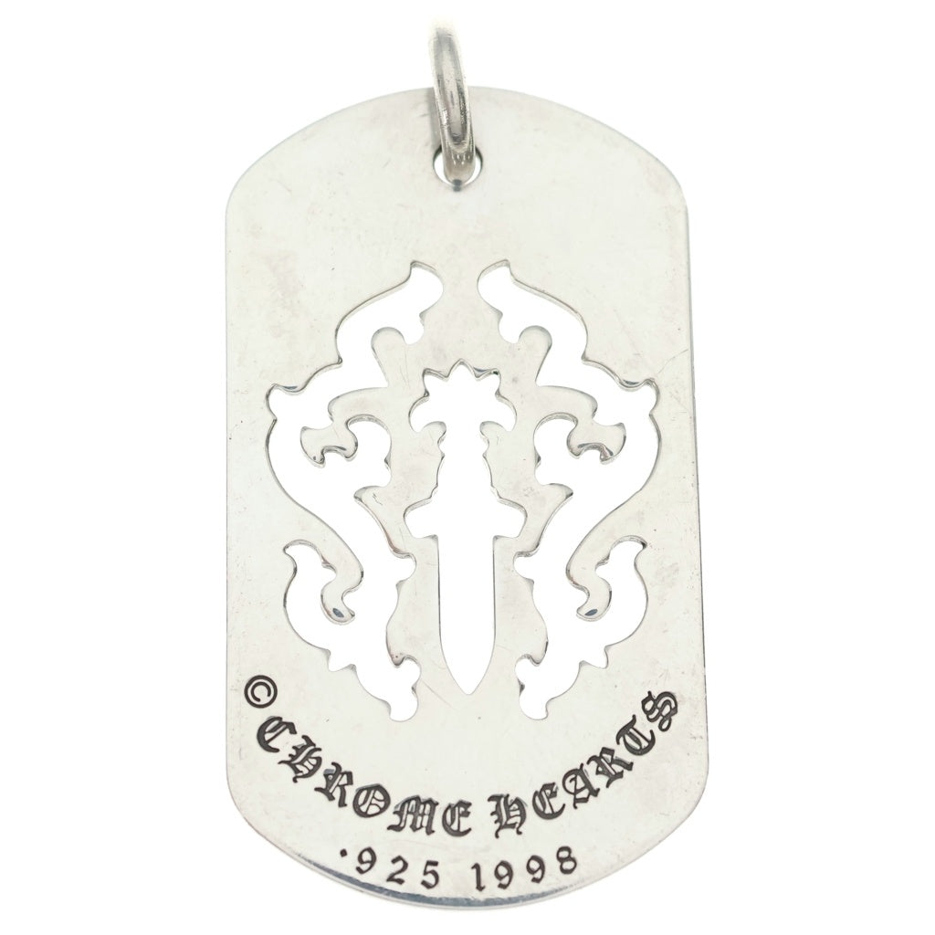 CHROME HEARTS(クロムハーツ) D TAG LRG DAGGER ダガーカットアウトドッグタグ ラージドッグタグネックレストップ