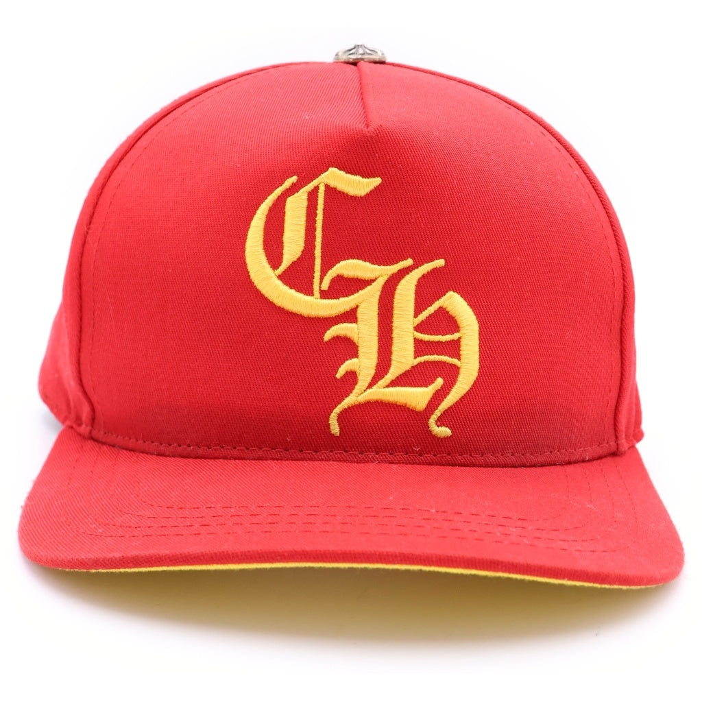 CHROME HEARTS(クロムハーツ) CH HAT CHロゴ刺繍ベースボールキャップ 帽子 レッド