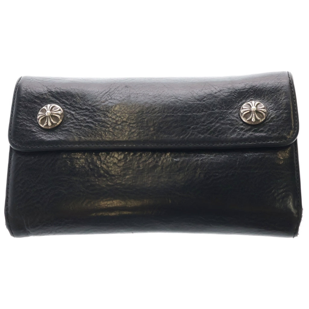CHROME HEARTS(クロムハーツ) WAVE ウェーブ レザーウォレット 財布 ブラックBCA375