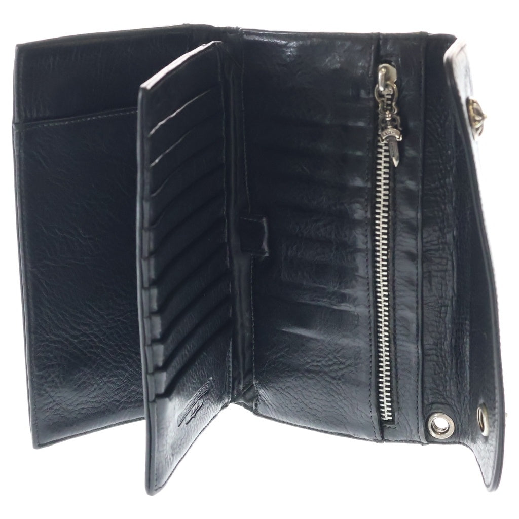 CHROME HEARTS(クロムハーツ) WAVE ウェーブ レザーウォレット 財布 ブラックBCA375