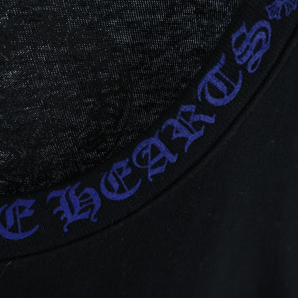 CHROME HEARTS(クロムハーツ) CH T-SHRT/1 ネックロゴプリントTシャツ カットソー ブラック/ブルー