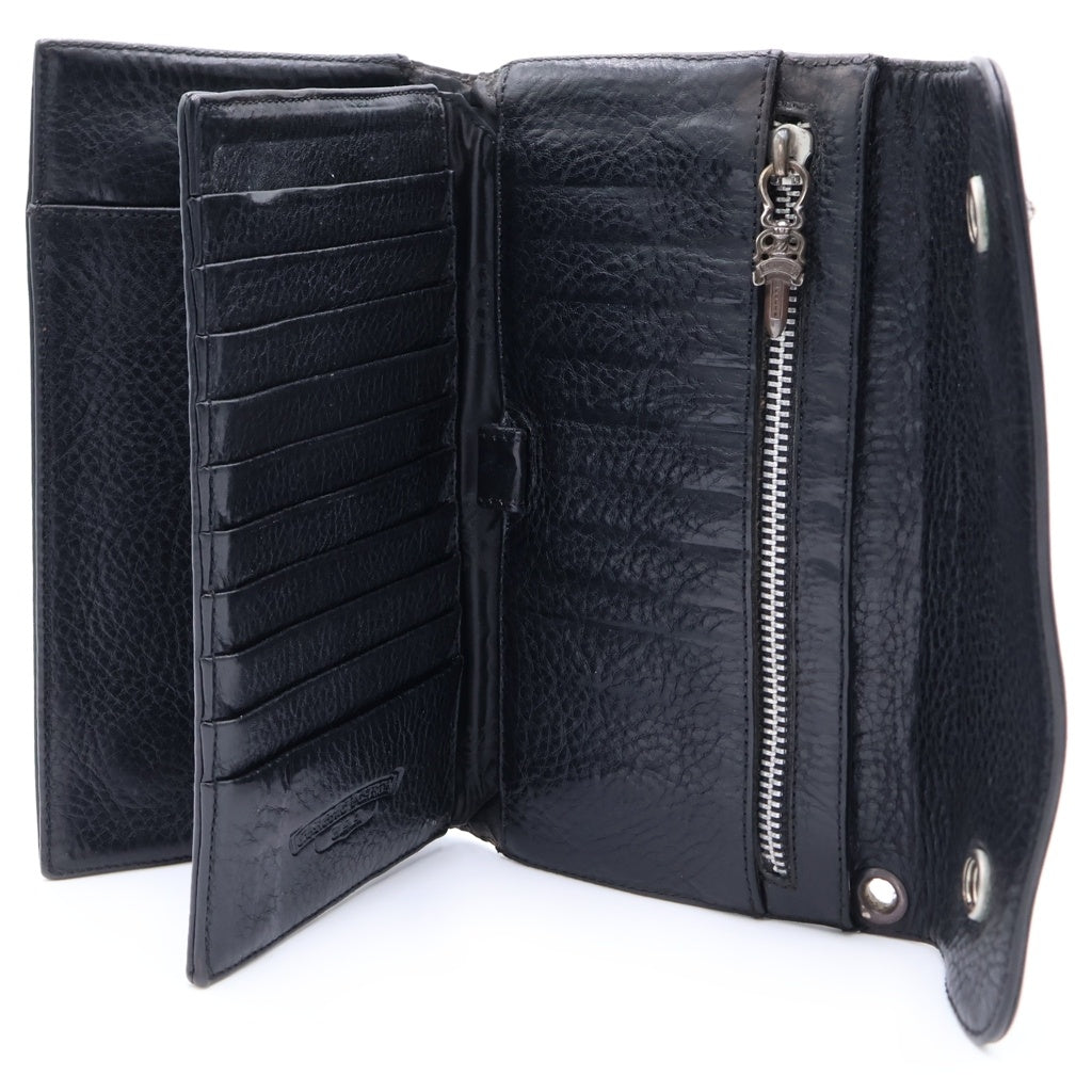 CHROME HEARTS(クロムハーツ) WAVE ウェーブ レザーウォレット 財布 ブラックBCA375