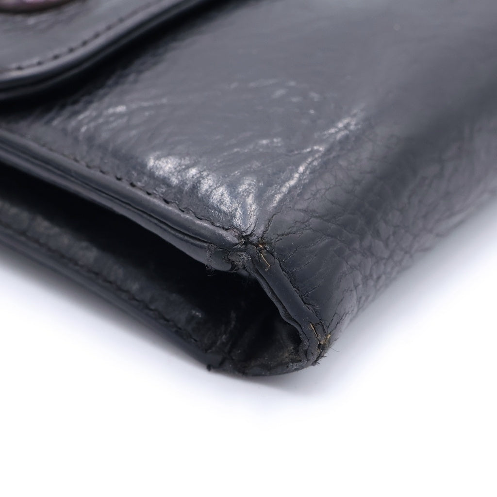 CHROME HEARTS(クロムハーツ) WAVE ウェーブ レザーウォレット 財布 ブラックBCA375