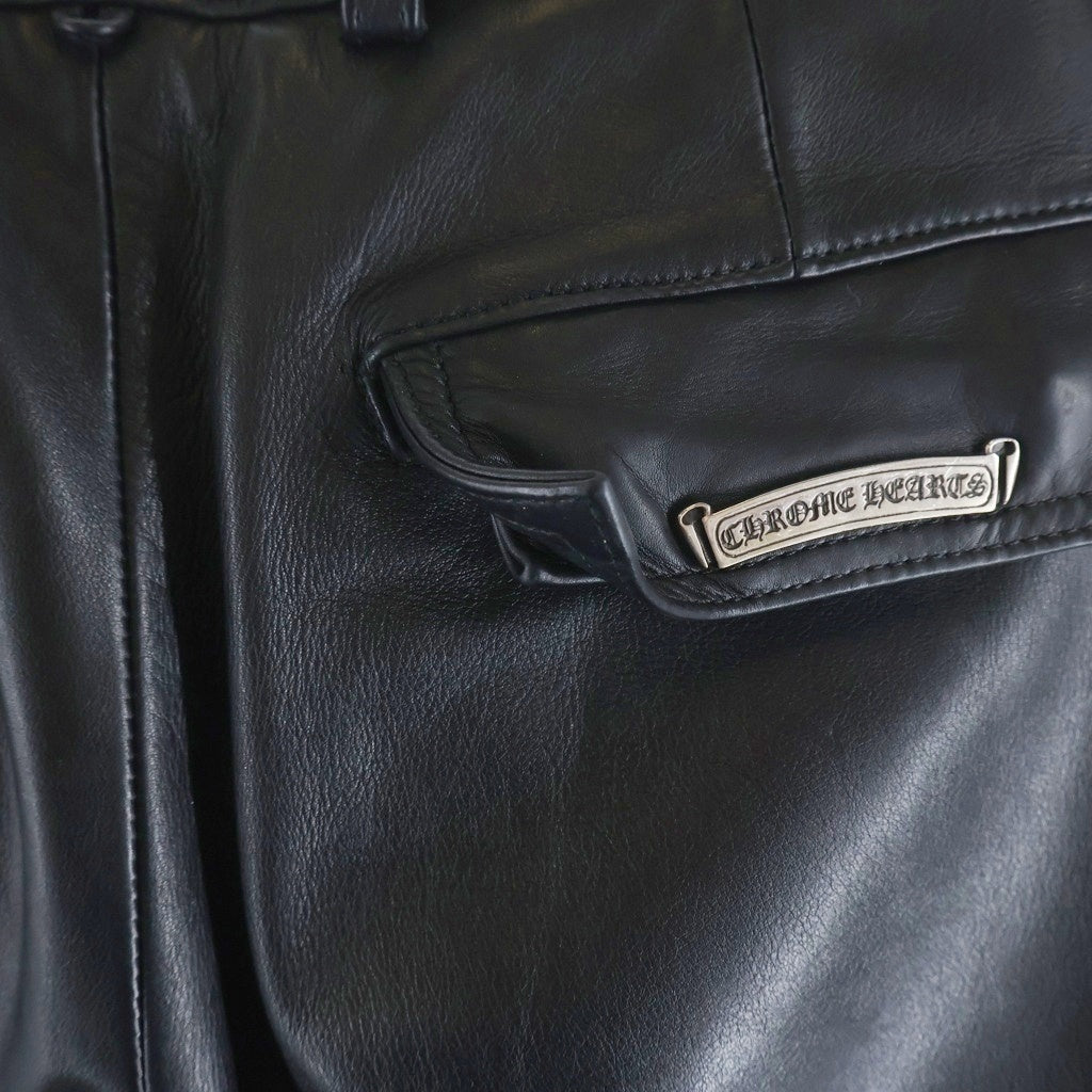 CHROME HEARTS(クロムハーツ) FATIGUE LTHR レザーファティーグ クロスパッチクロスボールボタンレザーハーフパンツ