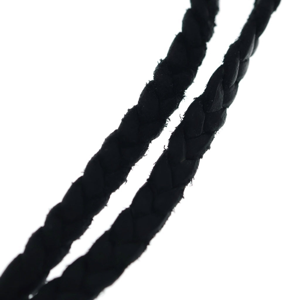 CHROME HEARTS(クロムハーツ) LEATHER BRAID SCROLL ネックレス レザーブレイドネックレス ブラック/シルバー BCA377