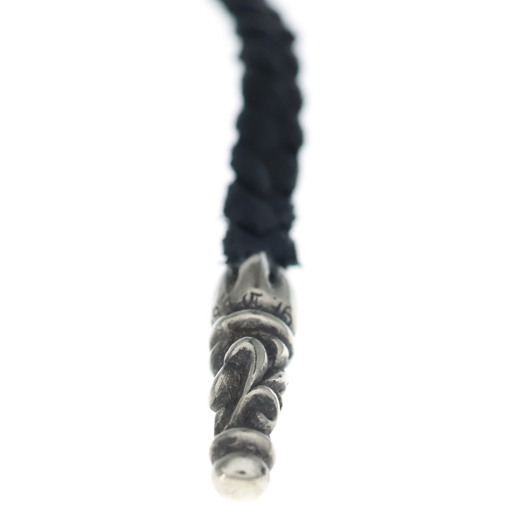 CHROME HEARTS(クロムハーツ) LEATHER BRAID SCROLL ネックレス レザーブレイドネックレス ブラック/シルバー BCA377