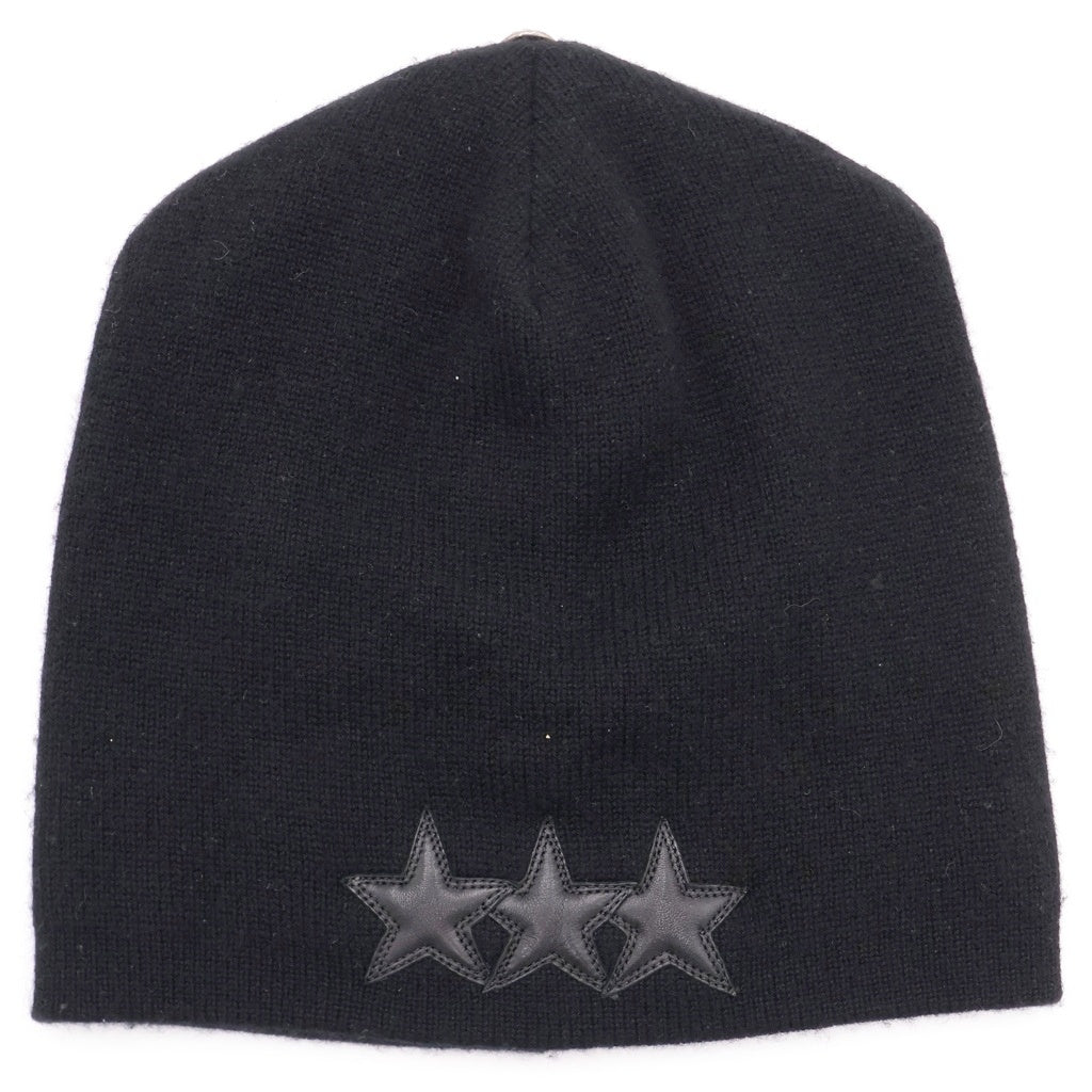 CHROME HEARTS(クロムハーツ) BEANIE スターパッチ クロスボール カシミヤ ニット帽 ブラック