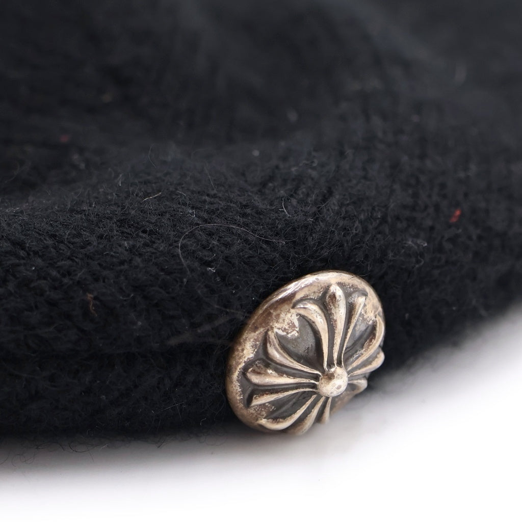 CHROME HEARTS(クロムハーツ) BEANIE スターパッチ クロスボール カシミヤ ニット帽 ブラック